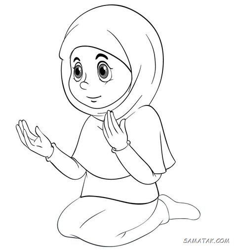 نقاشی نماز برای رنگ آمیزی + بهترین نقاشی نماز پسرانه و دخترانه آسان