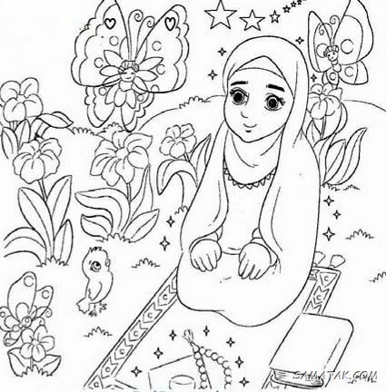نقاشی نماز برای رنگ آمیزی + بهترین نقاشی نماز پسرانه و دخترانه آسان