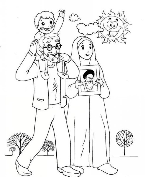 نقاشی هفته بسیج ساده و آسان برای رنگ آمیزی نقاشی هفته بسیج ساده و آسان برای رنگ آمیزی