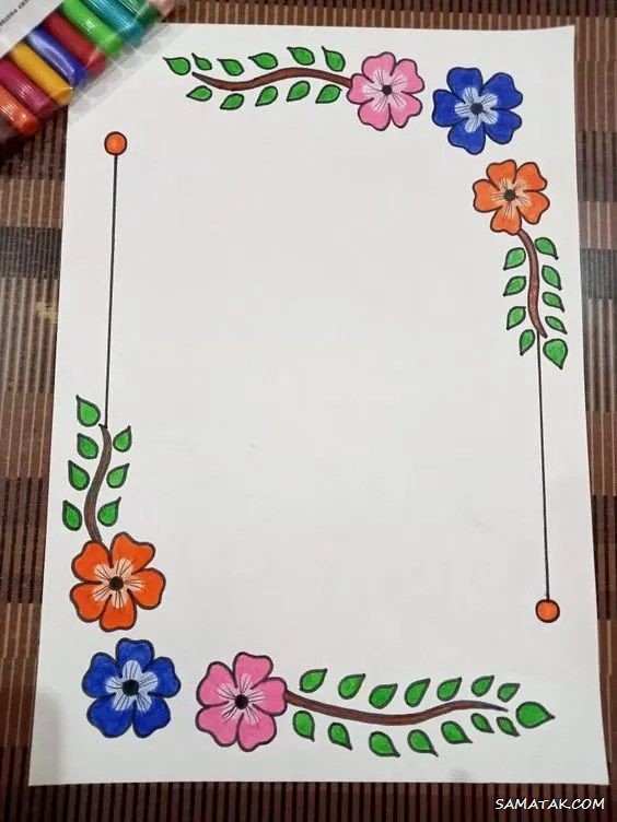 نقاشی کادر برای پیام قرانی + تزیین برگه آچار برای پیام قرآنی