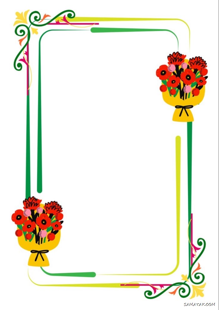 نقاشی کادر برای پیام قرانی + تزیین برگه آچار برای پیام قرآنی