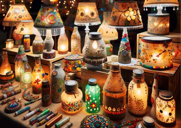ساخت چراغهای تزیینی با وسایل دور ریختنی ساخت چراغهای تزیینی با وسایل دور ریختنی