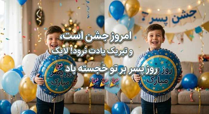 متن تبریک روز پسر با عکس نوشته و جملات زیبا 7 تبریک روز پسر 3