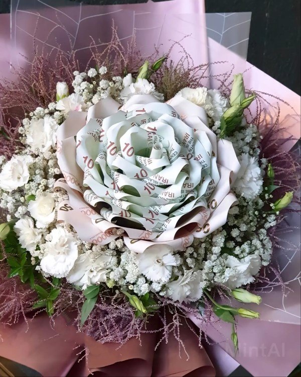 دسته گل با پول برای کادو 1
