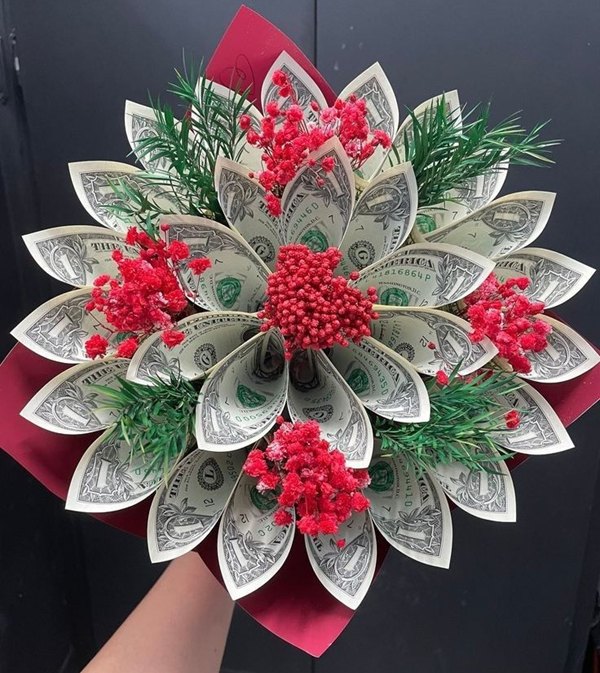 دسته گل با پول برای کادو 6