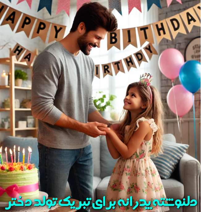 دلنوشته تبریک تولد دختر از طرف پدر