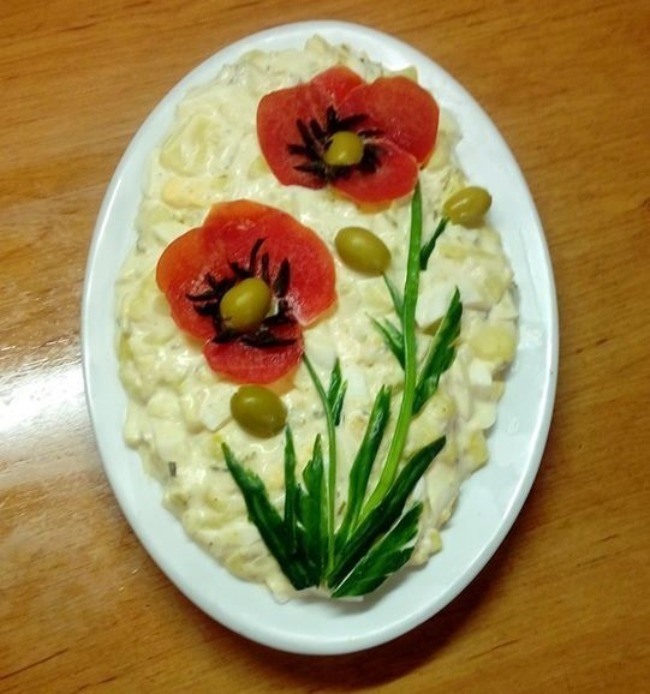 الويه قالبي تزیین سالاد الویه ساده برای مدرسه 1
