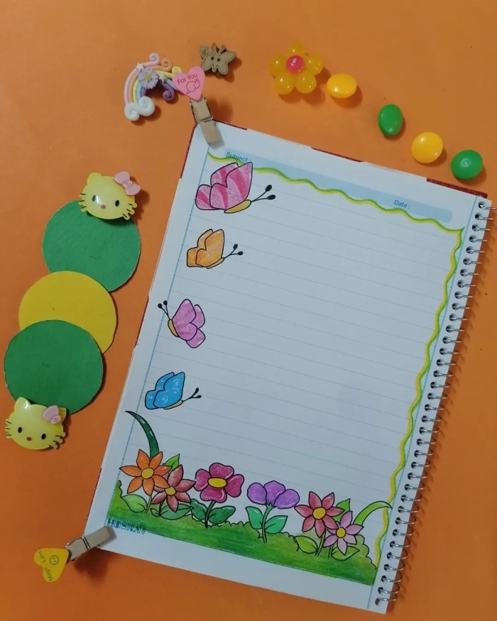 نقاشی گل برای حاشیه دفتر مشق 1