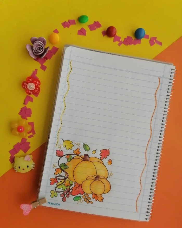 نقاشی گل برای حاشیه دفتر مشق 4