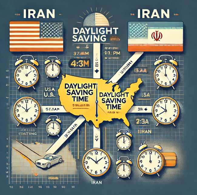 اختلاف ساعت ایران و آمریکا چقدر است