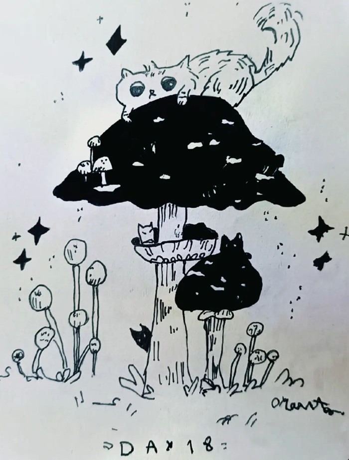 نقاشی گربه آسان 2