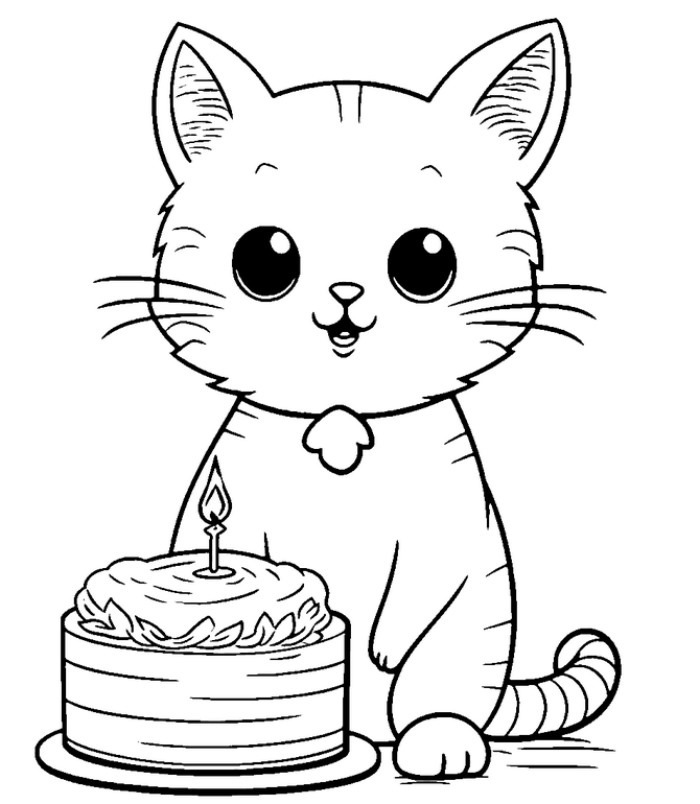 نقاشی گربه برای رنگ آمیزی 14