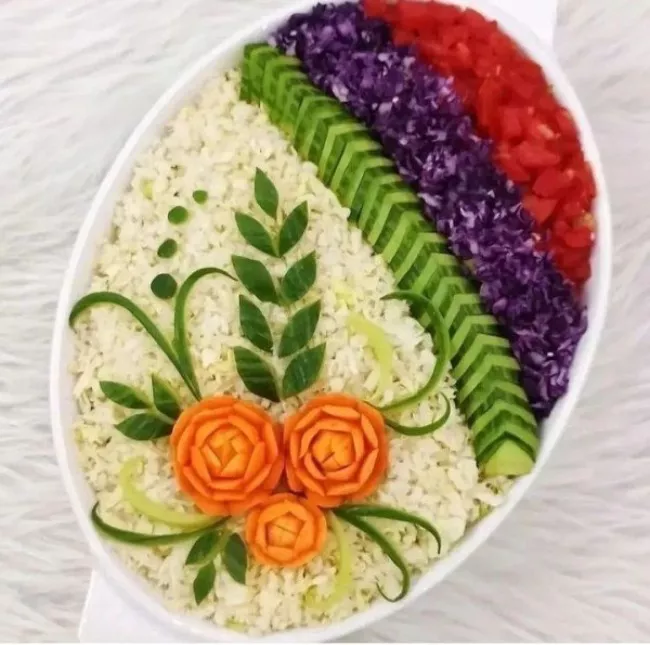 تزیین سالاد کاهو مجلسی 1