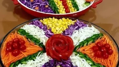 تزیین سالاد کاهو و خیار و گوجه و هویج در ظرف گرد و مستطیل 250 تزیین سالاد کاهو و خیار و گوجه و هویج در ظرف گرد و مستطیل