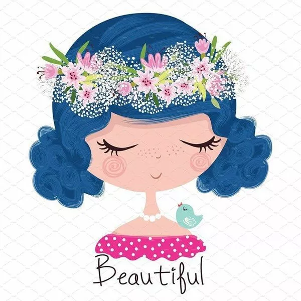70 نقاشی روز دختر سخت و آسان برای رنگ آمیزی 14 نقاشی درمورد روز دختر 4