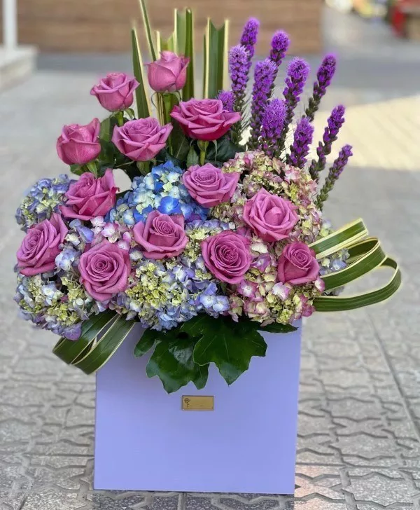 باکس گل رز بنفش 2