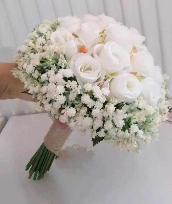 دسته گل عروس با گل عروس 5