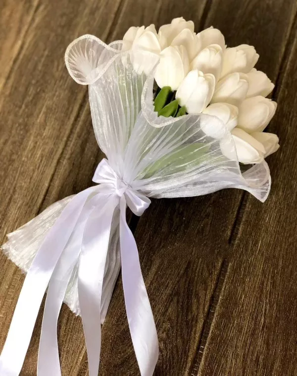 دسته گل عروس سفید 2
