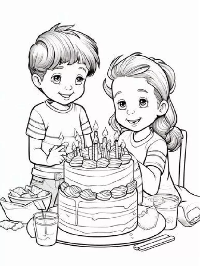23 کاربرگ نقاشی تولد پسرانه و دخترانه برای رنگ آمیزی 21 کاربرگ نقاشی تولد برای رنگ آمیزی 12