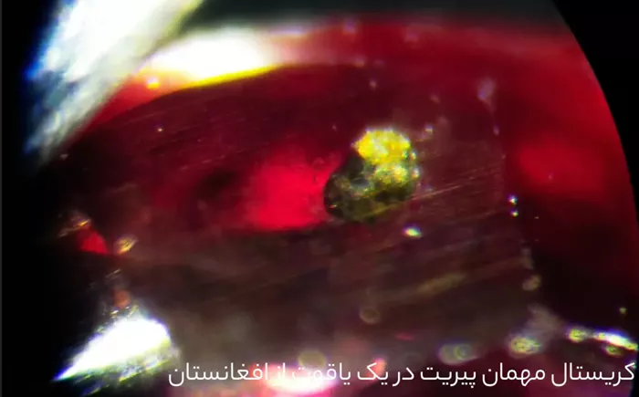یاقوت قرمز یا کبود؟ | از منابع تا ارزشگذاری | کدام ارزشمندتر است؟ 3 کریستال مهمان پیریت در یک یاقوت از افغانستان