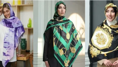 جدیدترین مدل‌های شال و روسری ابریشم قواره بلند ویژه پاییز 1