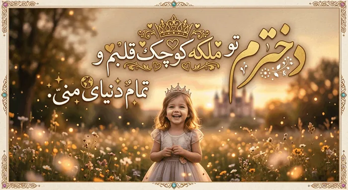 متن دلبرانه برای دخترم کوتاه با فونت زیبا و عکس نوشته 2 متن دلبرانه برای دخترم 1