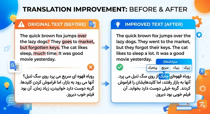 نحوه تنظیمات گوگل برای ترجمه متن انگلیسی در کروم، افزونه ترنسلیت و موبایل 6 نحوه تنظیمات گوگل برای ترجمه 6