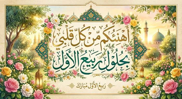 تبریک حلول ماه ربیع الاول به عربی 1