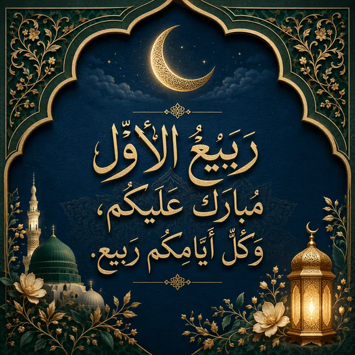 تبریک حلول ماه ربیع الاول به عربی 2