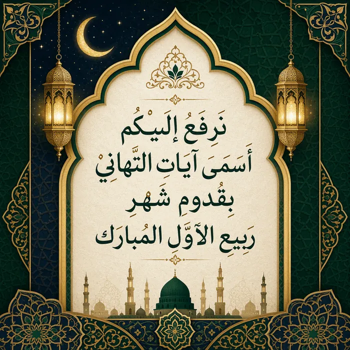 تبریک حلول ماه ربیع الاول به عربی 4