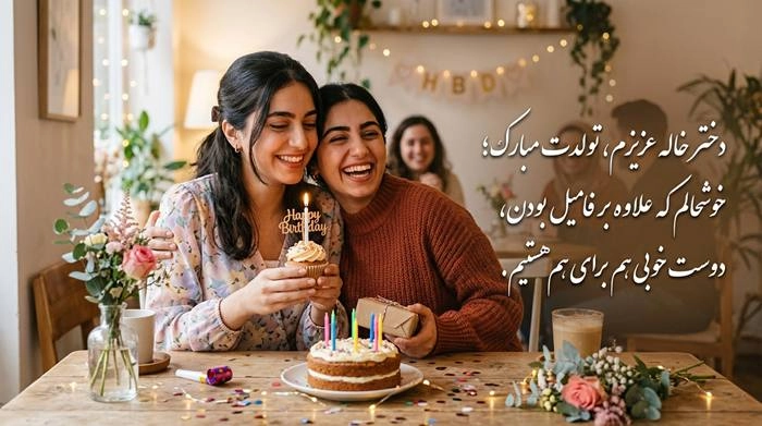 متن تبریک تولد صمیمانه با جملات زیبا و عکس نوشته 11 تبریک تولد صمیمانه به دختر خاله