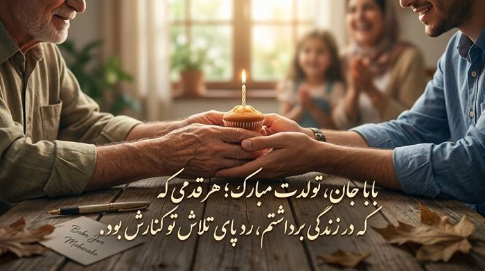 متن تبریک تولد صمیمانه با جملات زیبا و عکس نوشته 2 تبریک تولد صمیمانه به پدر