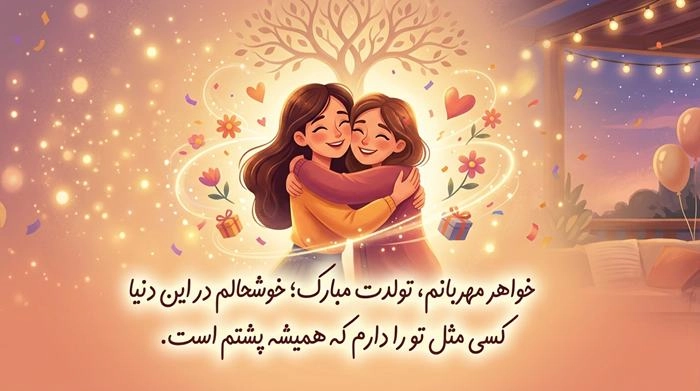متن تبریک تولد صمیمانه با جملات زیبا و عکس نوشته 4 تبریک تولد صمیمانه به خواهر