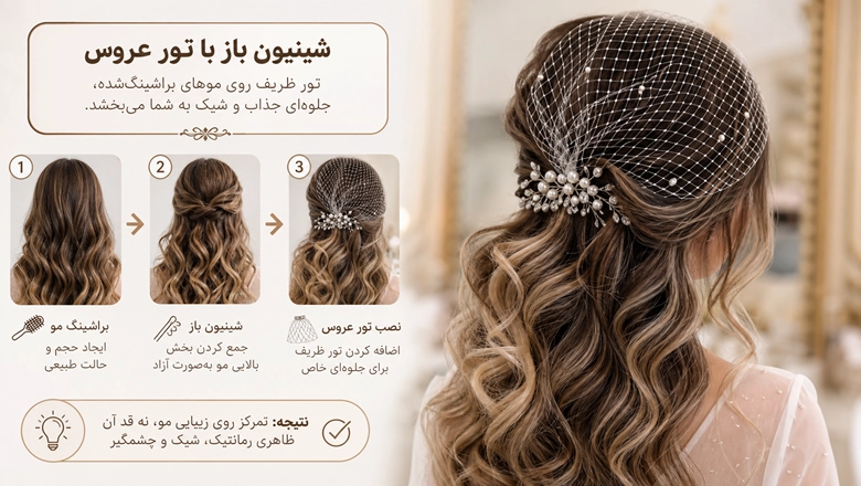شینیون باز با تور عروس