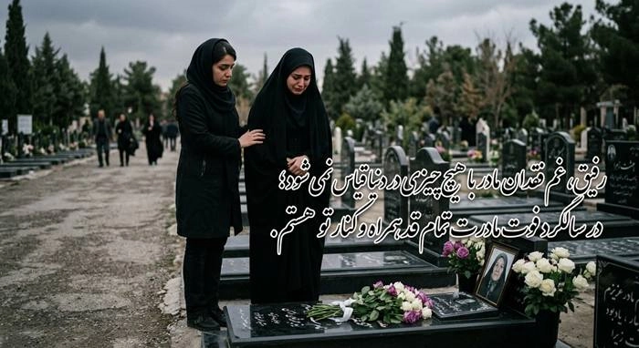 متن سالگرد مادر فوت شده غمگین با عکس نوشته سوزناک 4 متن سالگرد مادر 4