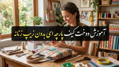 آموزش دوخت کیف پارچه ای بدون زیپ زنانه 3 آموزش دوخت کیف پارچه ای بدون زیپ زنانه